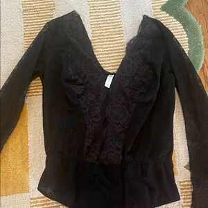 Cacique Elegant Black Lace Bodysuit